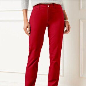 Talbots Velveteen Straight Leg Pants Classic Red Size 6